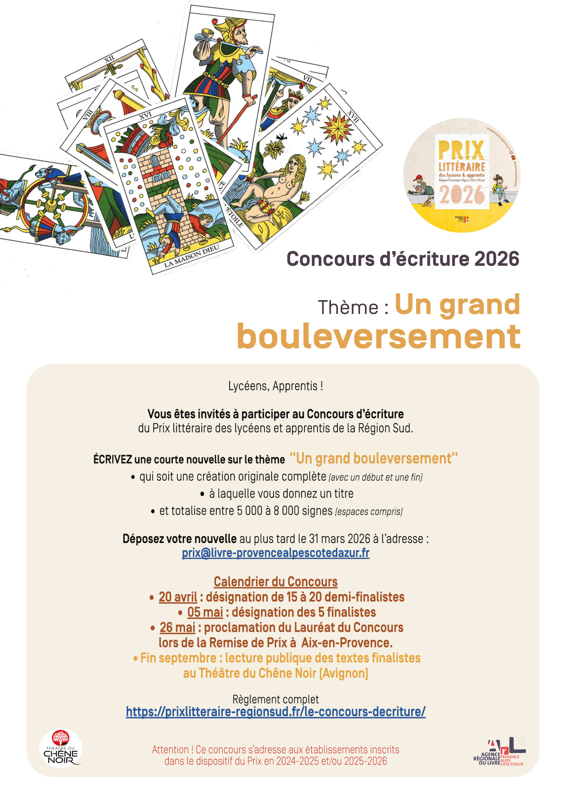 Concours d'écriture 2026 affiche
